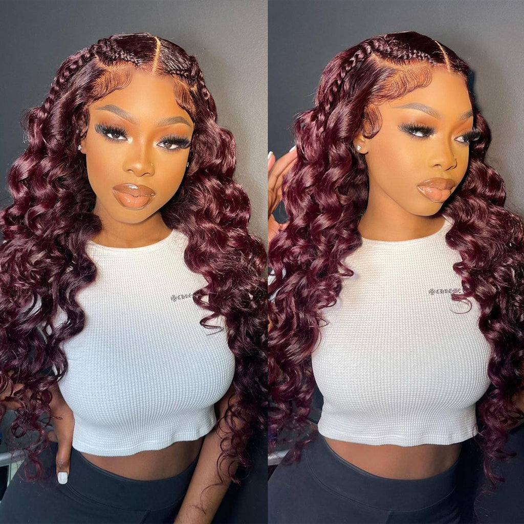 burgundy loose wave wigs