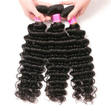 VRBest Malaysian Deep Wave Virgin Hair 3 Bundles With 13x4 Lace Frontal Closure