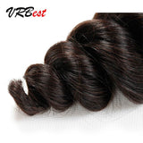 VRBest 4 Bundles Brazilian Virgin Hair Loose Wave With 13x4 Lace Frontal Closure