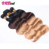 VRBest 8A 4 Bundles Ombre Peruvian Virgin Hair Body Wave  Human Hair T1B/4/27 T1B/27