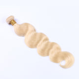 613 Blonde Color Body Wave Virgin Human Hair 4 Bundles With Lace Closure