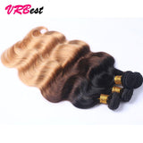 VRBest 8A 4 Bundles Ombre Brazilian Virgin Hair Body Wave  Human Hair T1B/4/27 T1B/27