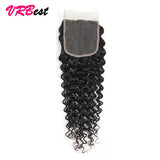 VRBest Deep Wave Virgin Human Hair Closure 4x4 Lace Free Middle Three Part