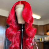 Red Body Wave Lace Front Wigs