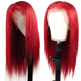 Red Straight  Lace Front Wigs