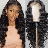VRBest Glossy 13x4 Lace Front Wigs Loose Wave Human Hair Wigs