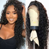 VRBest Glossy 13x6 Lace Front Wigs Deep Wave Human Hair Wigs