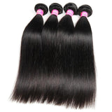 VRBest 4 Bundles Peruvian Virgin Hair Straight With 13x4 Lace Frontal Closure