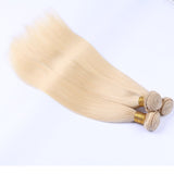 613 Blonde Color Straight Virgin Human Hair 4 Bundles With Lace Closure