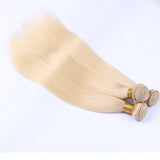 Color 613 Blonde Straight Hair 3 Bundles with 4*4 Lace Closure 100% Human Virgin Hair