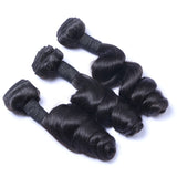 VRBest Indian Virgin Hair Loose Wave 3 Bundles With 4x4 Lace Closure