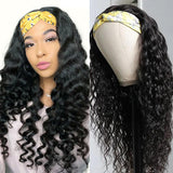 VRBest Loose Deep Wave Half Wigs Human Hair Headband Wigs