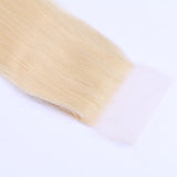 613 Blonde Color Straight Virgin Human Hair 4 Bundles With Lace Closure