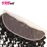 VRBest 4 Bundles Peruvian Curly Virgin Hair With 13x4 Lace Frontal Closure