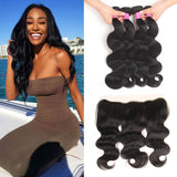 VRBest 4 Bundles Malaysian Virgin Hair Body Wave With 13x4 Lace Frontal Closure