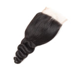 VRBest Peruvian Virgin Hair Loose Wave 4 Bundles With 4x4 Lace Closure