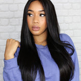 VRBest Peruvian Virgin Human Hair Straight 3 Bundles With 4x4 Lace Closure