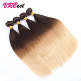 VRBest 8A 4 Bundles Ombre Indian Virgin Straight  Human Hair T1B/4/27 T1B/27