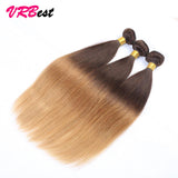 VRBest 8A 3 Bundles Ombre Indian Straight  Human Hair T1B/4/27 T1B/27