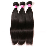 VRBest Virgin Brazilian Straight Human Hair 3 Bundles With 4x4 Closure