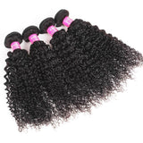 VRBest 4 Bundles Brazilian Curly Virgin Human Hair Weave Extensions