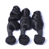 VRBest 3 Bundles Peruvian Virgin Human Hair Loose Wave With 4x4 Lace Closure