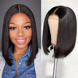 VRBest Guleless Bob Wigs Human Hair Straight Lace Closure Bob Wigs