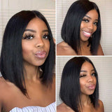 VRBest Straight Short Bob Wigs 4x4 Lace Closure Wigs