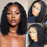 Curly Human Hair Lace Closure Wigs