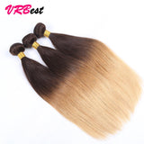 VRBest 8A 3 Bundles Ombre Peruvian Straight  Human Hair T1B/4/27 T1B/27