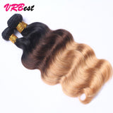 VRBest 8A 3 Bundles Ombre Malaysian Virgin Hair Body Wave  Human Hair T1B/4/27 T1B/27