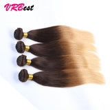 VRBest 8A 4 Bundles Ombre Peruvian Virgin Straight  Human Hair T1B/4/27 T1B/27