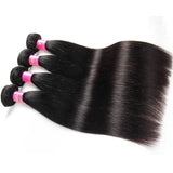 VRBest Indian Virgin Hair Straight Hair 4 Bundles With 13x4 Lace Frontal Closure