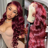 VRBest 99J 13x4 Lace Front Wigs Body Wave Colored Human Hair Wigs