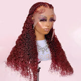 VRBest 99J Curly Wigs Human Hair  Lace Front Wigs
