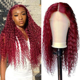 VRBest 99J Human Hair Wigs Deep Wave 13x4 Lace Front Wigs