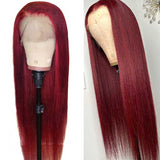 VRBest 99J Burgundy Straight  Lace Front Wigs