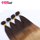 VRBest 8A 4 Bundles Ombre Brazilian Virgin Straight  Human Hair T1B/4/27 T1B/27