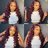 VRBest Burgundy Loose Wave Wigs 