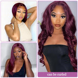 VRBest Burgundy Straight Human Hair Wigs