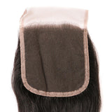VRBest 4 Bundles Indian Virgin Human Hair Straight With 4x4 Lace Closure