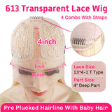 VRBest 613 Blonde T Part  Human Hair Wigs