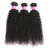 VRBest 3 Pieces Virgin Malaysian Curly Human Hair Bundles With 4x4 Lace Closure