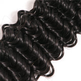 VRBest 3 Bundles Brazilian Virgin Human Hair Deep Wave With 4x4 Closure