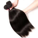 VRBest Peruvian Virgin Human Hair Straight 3 Bundles With 4x4 Lace Closure