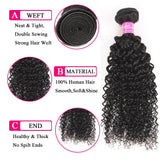 VRBest Malaysian Curly Virgin Hair 4 Bundles With 4x4 Lace Closure