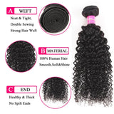 VRBest Peruvian Curly Virgin Hair 4 Bundles With 4x4 Lace Closure