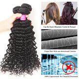 VRBest 4 Bundles Indian Virgin Human Hair Deep Wave With 4x4 Lace Closure