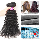 VRBest 4 Bundles Peruvian Virgin Human Hair Deep Wave With 4x4 Lace Closure