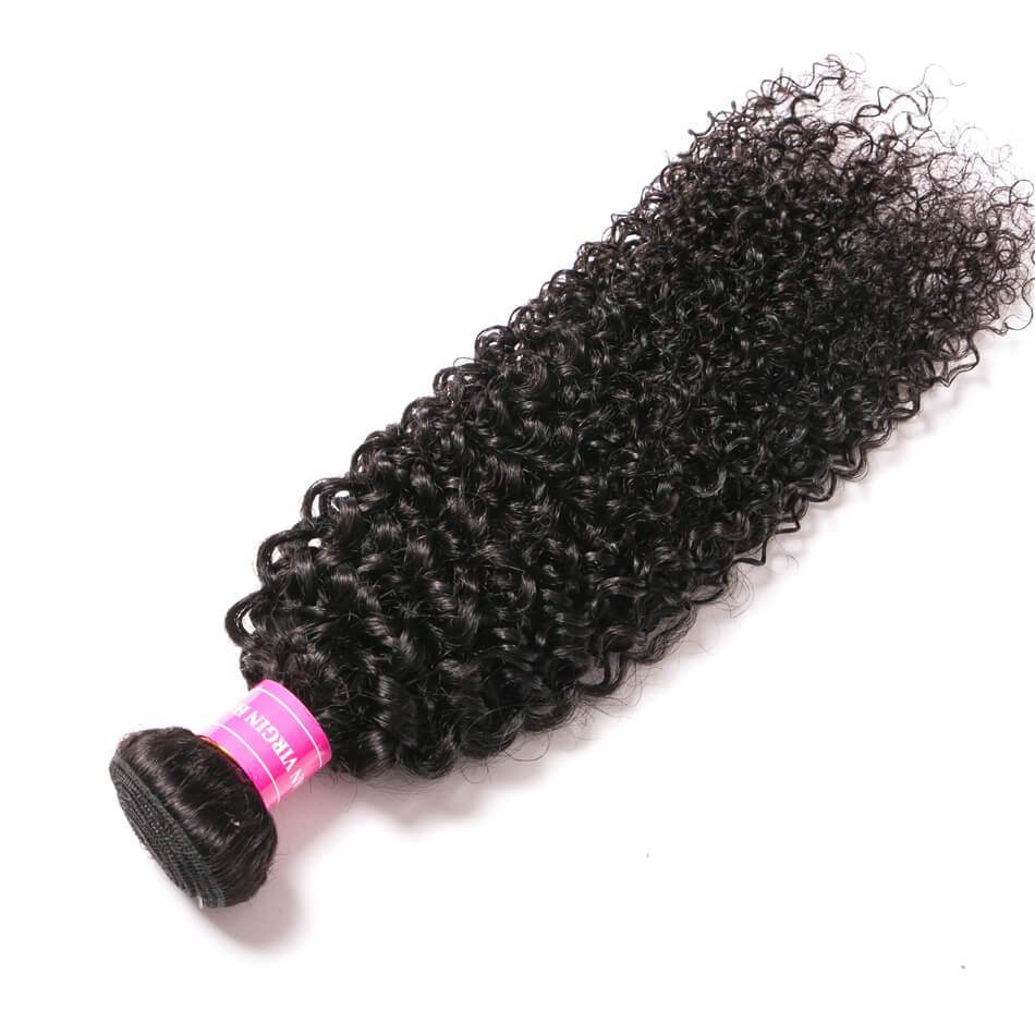VRBest Brazilian Curly Virgin Human Hair 4 Bundles With 4x4 Lace Closure
